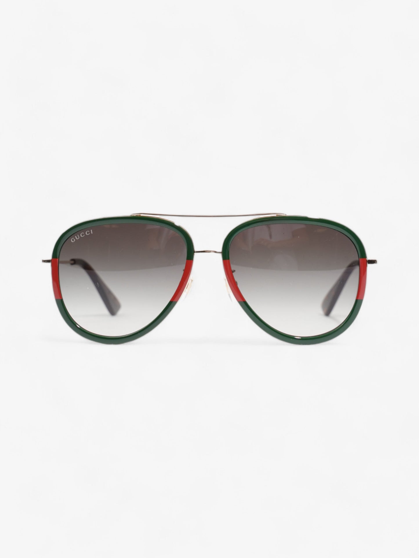 Gucci Web Aviator Gold / Green / Red Acetate 140mm