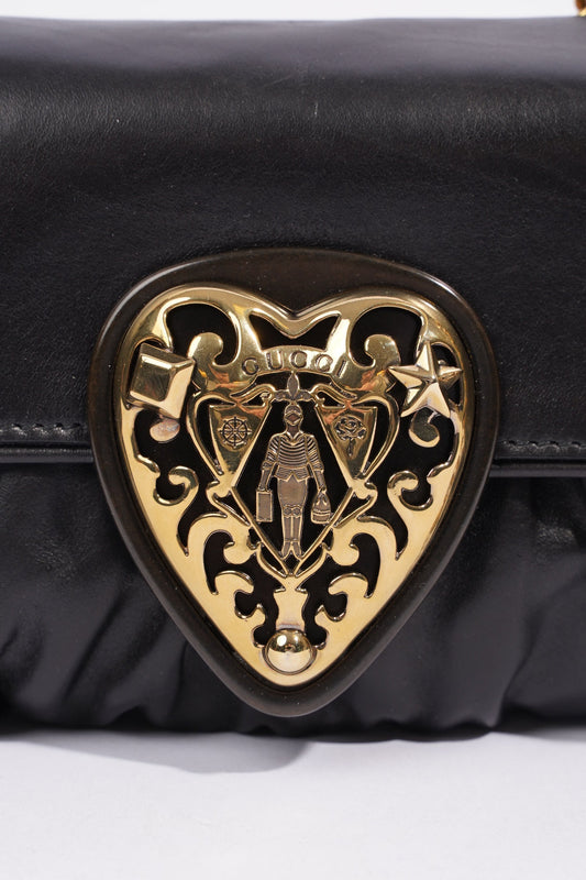 Gucci Babouska Heart Black Leather