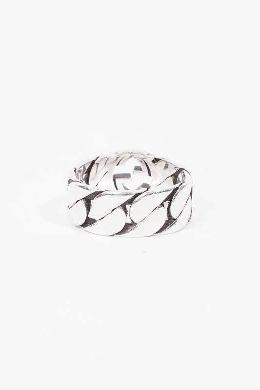 Gucci Interlocking G Chain Ring Silver Base Metal 13