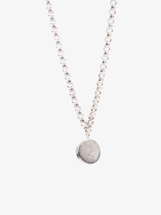 Gucci Logo Circle Necklace Silver Silver Sterling