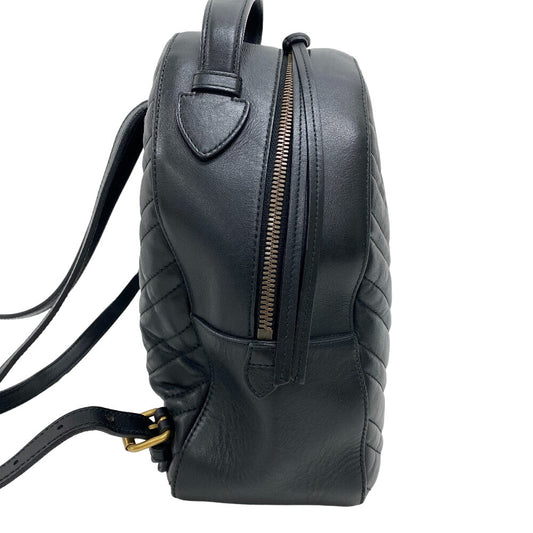 GUCCI Backpack leather black GG Marmont Women Used