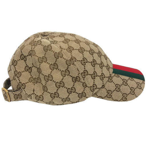 GUCCI cap 789016 canvas Brown Sherry line GG baseball cap XL