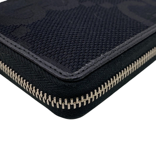 GUCCI Long Wallet Purse 699316 Canvas, Leather black Jumbo GG Zippy wallet