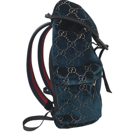 GUCCI Backpack 574923 Leather, Nylon green GG velvet