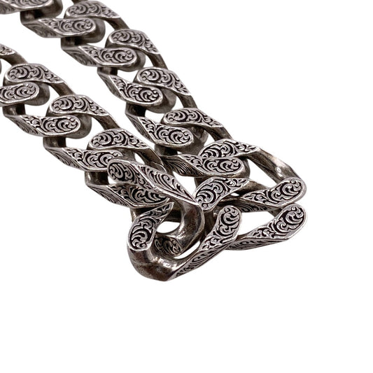 GUCCI bracelet Silver925 Silver Arabesque Interlocking G mens Used
