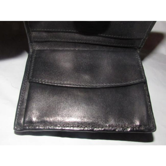 Gucci Black Small G Logo Print On Coated Canvas Black Leather Vintage Wallet