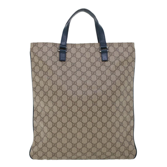 GUCCI GG Canvas Tote Bag PVC Leather Beige am4470