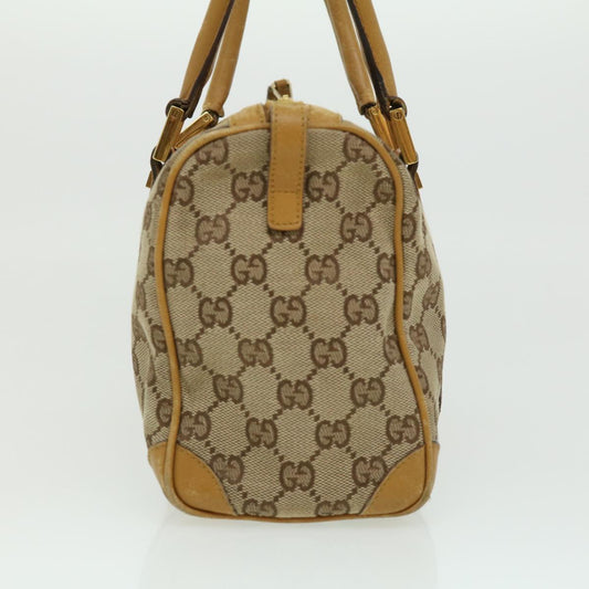 GUCCI GG Canvas Sherry Line Hand Bag Beige Brown Red 0000851001553 ar7441