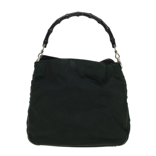 GUCCI Bamboo Shoulder Bag Nylon Leather Green 001 1638 3754 ar9698B