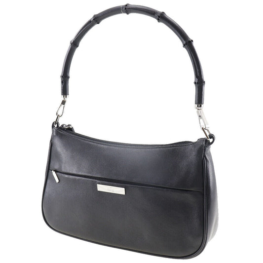 Gucci Bamboo Shoulder Bag Black Calfskin
