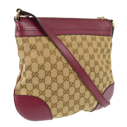 Gucci Beige Bordeaux Gg Crossbody Bag