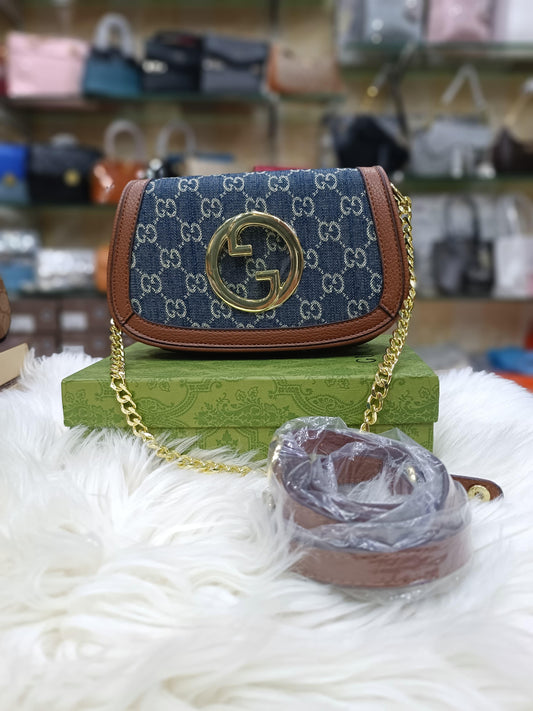 GUCCI BLONDIE SMALL SHOULDER BAG – LUXURY & STYLE (Brown/Blue-2)