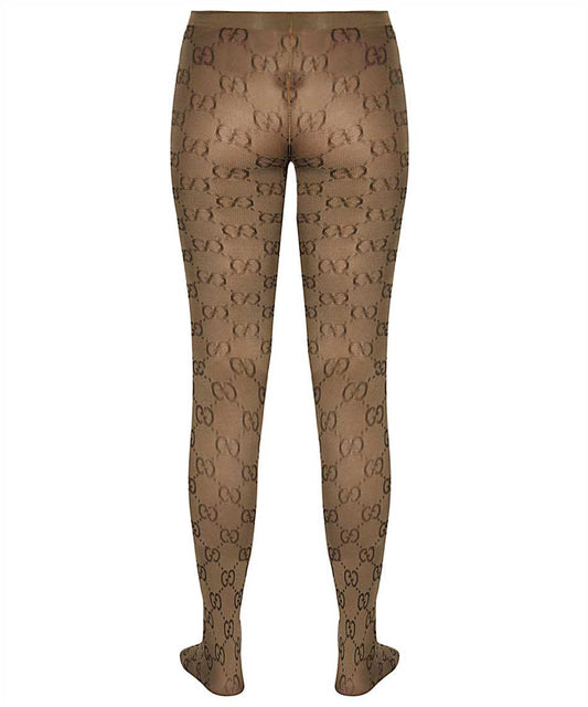 Gucci Interlocking GG Brown Patterned Tights