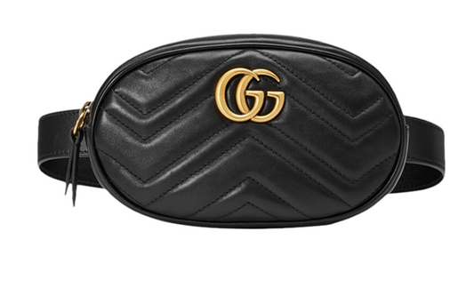 Gucci GG Marmont Matelasse Leather Belt Bag in Black