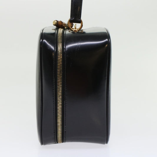 GUCCI Bamboo Vanity Cosmetic Pouch Patent leather Black bs6279