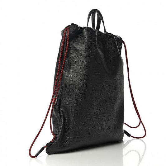 Gucci Logo-Print Drawstring Backpack in Black