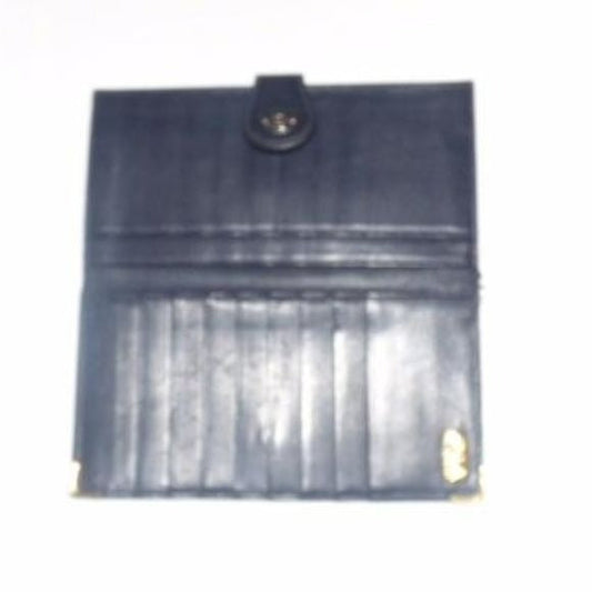 Gucci Vintage Navy Coated Canvas Leather Checkbook Wallet