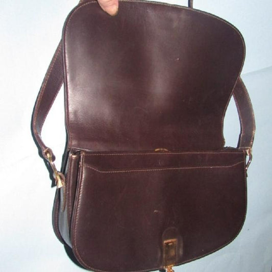 Gucci Horsebit W Hinged Clasp Sherry Stripe Brown Leather Shoulder Bag