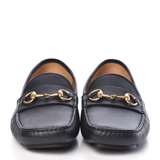 Gucci Calfskin Hebron Horse Bit Loafer Moccasins in Black