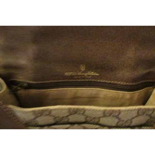 Gucci Horsebit Vintage Accessory Collection Brown Large G Logo Print