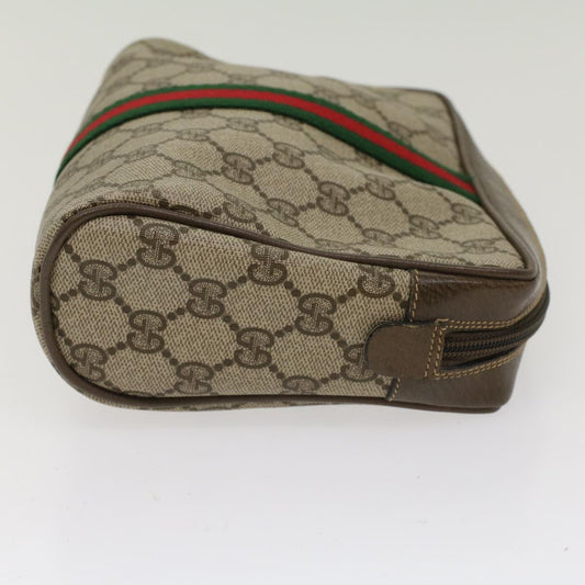GUCCI GG Canvas Web Sherry Line Clutch Bag Beige Red 2201012 ep1227