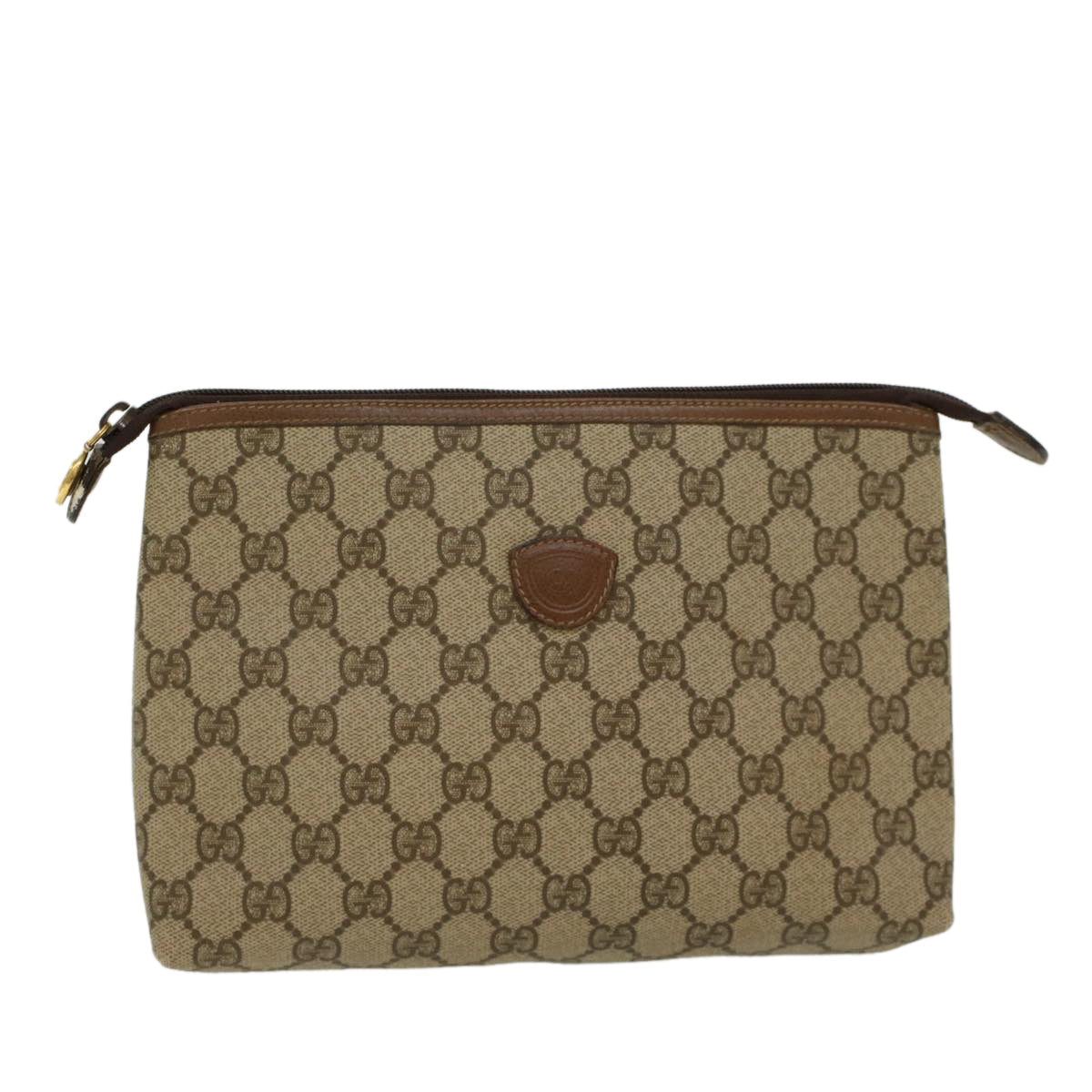 Gucci GG Canvas Clutch Bag PVC Leather Beige 0141156088 4021 ep901