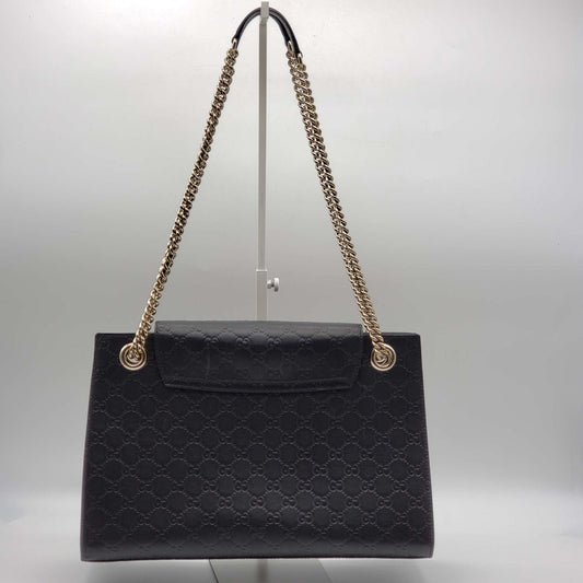 Gucci Emily Guccissima Large Black Shoulder Bag