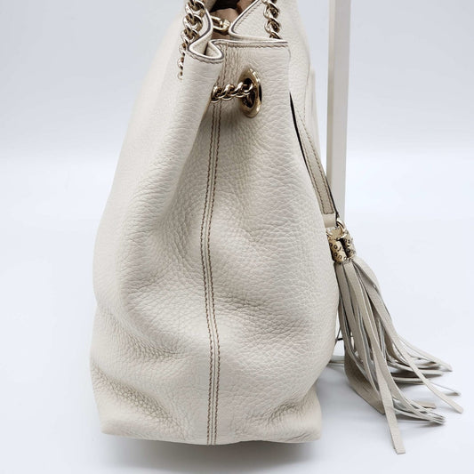 Gucci GG Soho on Chain Medium White Shoulder Bag