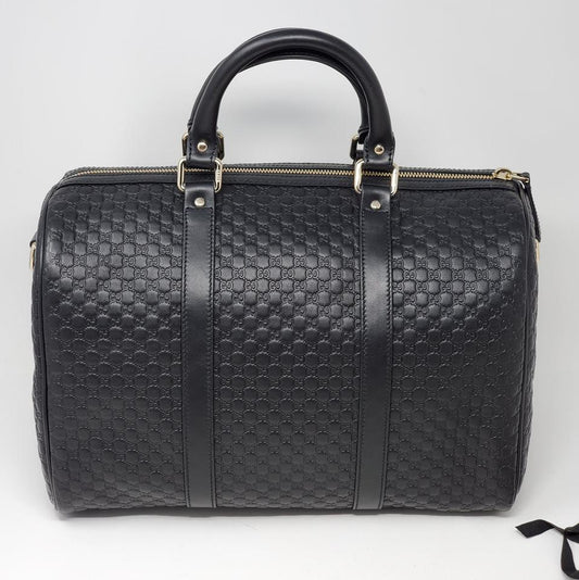 Gucci Guccissima Black Medium Boston Satchel Bag