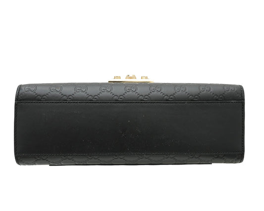 Gucci Black Guccissima Padlock Bag