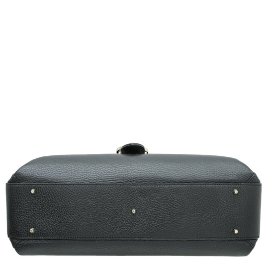 Gucci Black Interlocking G Top Handle Medium Bag