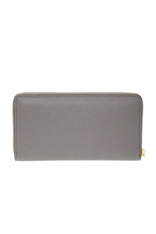 Gucci Horse Bit Zip Around Wallet in Dusty Gray