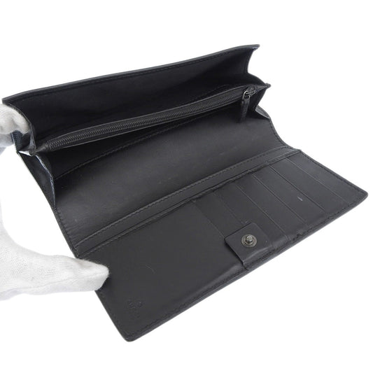 GUCCI Long Wallet Purse 233112 leather black GG Shima Women(Unisex) Used