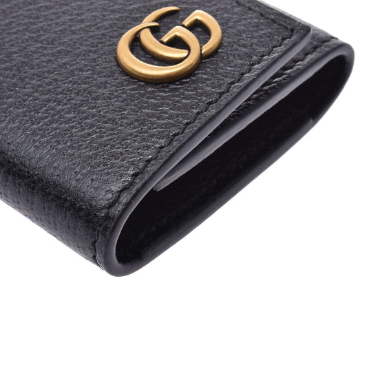 Gucci Interlocking GG Leather Key Case in Black