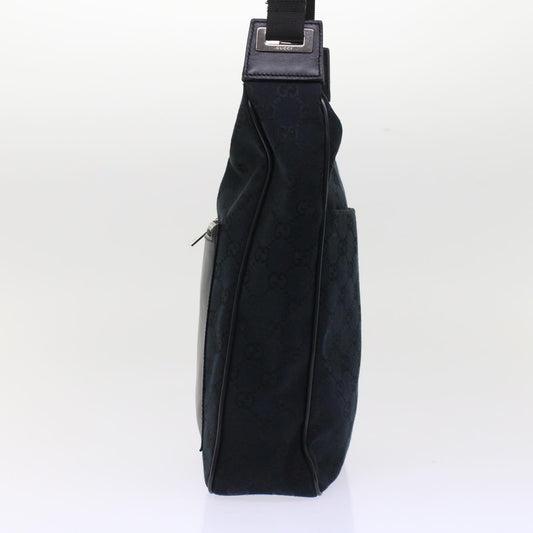 GUCCI GG Canvas Shoulder Bag Leather Black 019.0537 2123 ki3192