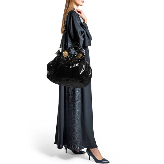 Gucci Black Patent Leather Large Hysteria Hobo