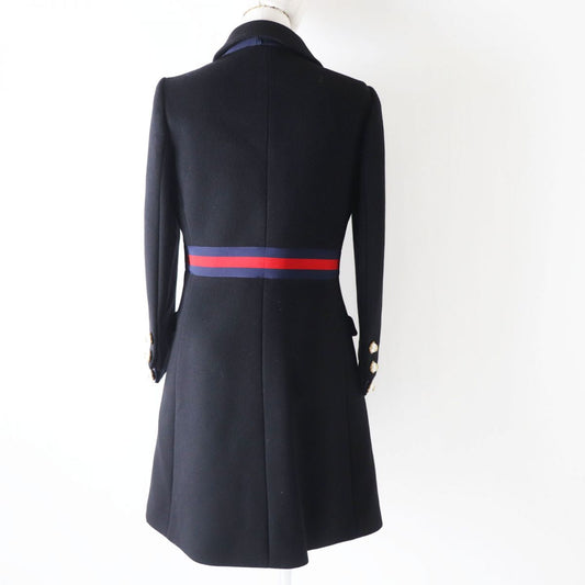 GUCCI coat Outer: 100% wool, part: 58% viscose (rayon), part: 38% cotton, part: 4% polyester, part: 50% cotton black Women 40 Used