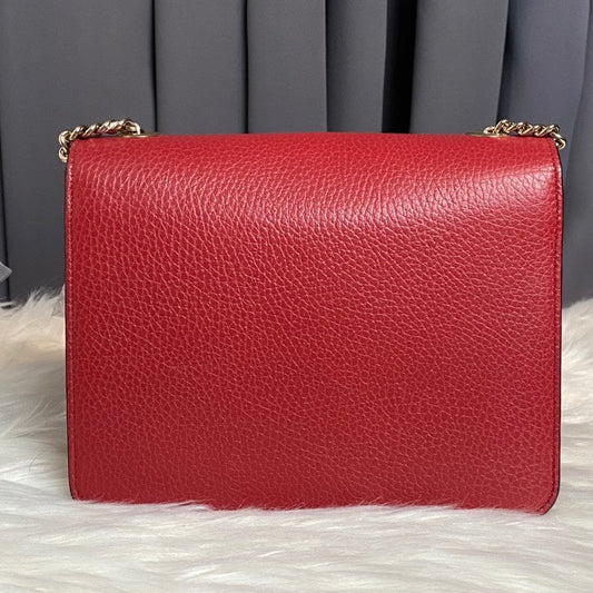 Gucci GG Marmont Red Leather Shoulder Bag
