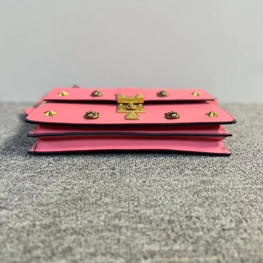 Gucci Broadway Pink Leather Embellished Shoulder Bag Medium