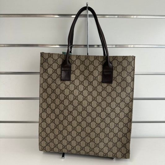 Gucci GG Canvas Tote Bag 2044 in Brown - Pre-loved Designer Handbag