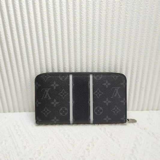 Full Set Preloved Louis Vuitton Monogram Eclipse Clutch Wallet Black