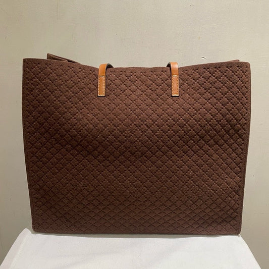 Gucci Brown Quilted Wool Large Tote Bag