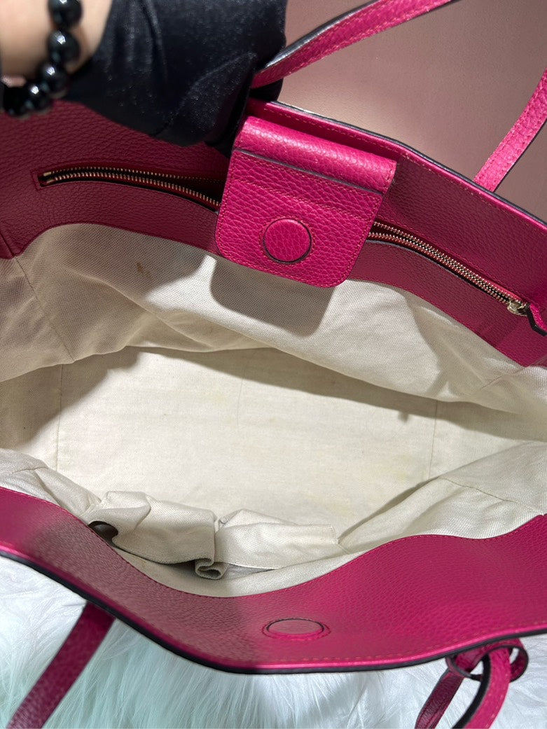 Gucci Pre-Loved Pink Leather Shoulder Bag 498879 On Sale
