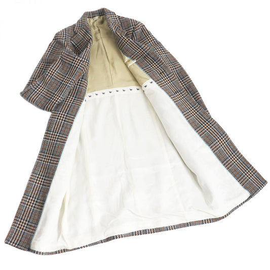 GUCCI Chester coat Outer: 82% wool, Outer: 18% nylon, Lining: 100% rayon, Sleeve lining: 100% cupra, Part: 68% rayon Gray typeMulticolor mens 44 Used