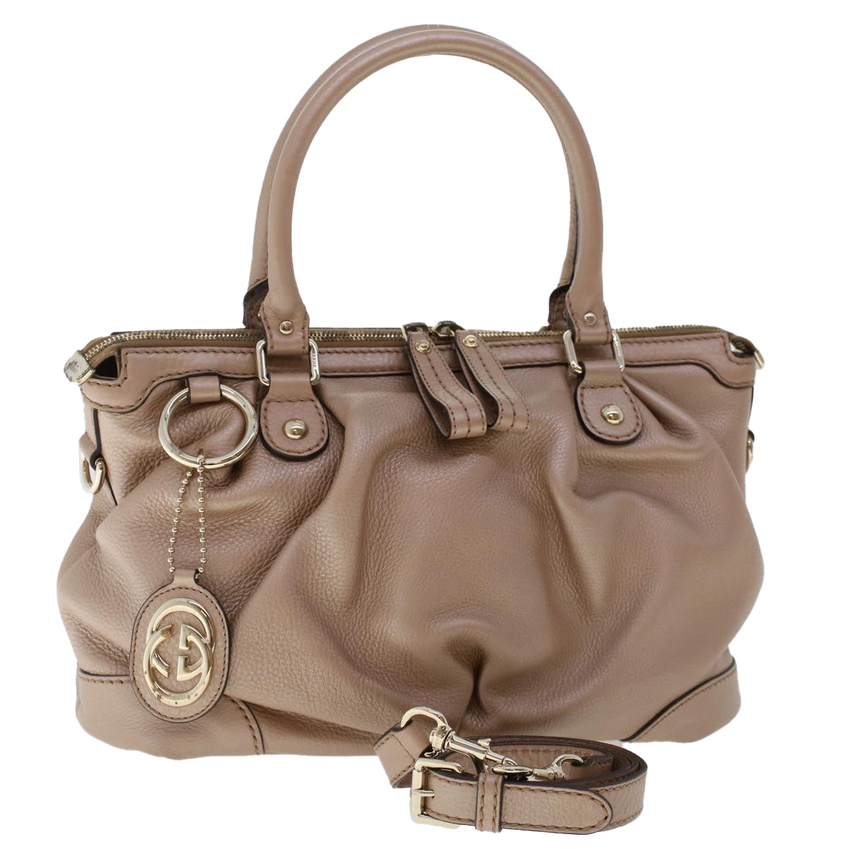 GUCCI Hand Bag Leather 2way Pink 247902 th3878