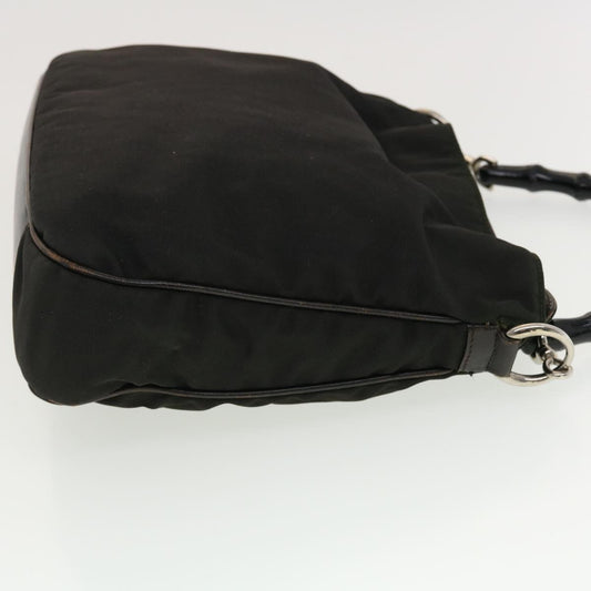 GUCCI Hand Bag Nylon 2way Brown 001 1633 002058 ti1049