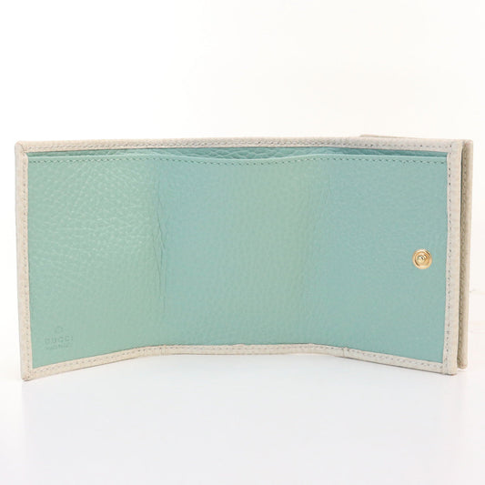 GUCCI 735212 double g wallet trifold wallet compact wallet leather white Women