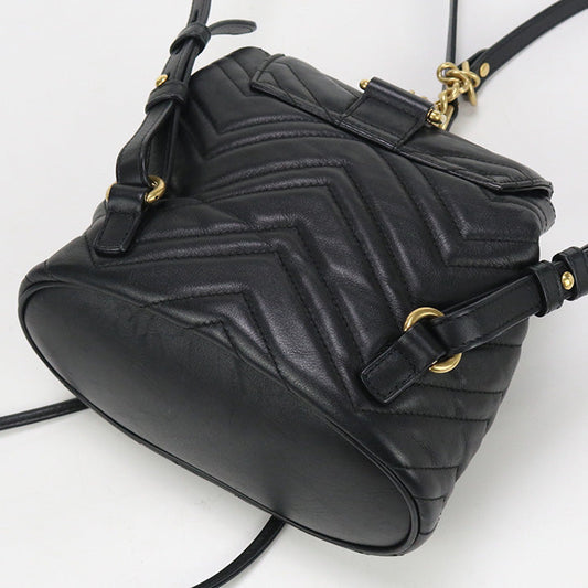 GUCCI 528129 Backpack GG Marmont Mini backpack leather black Women