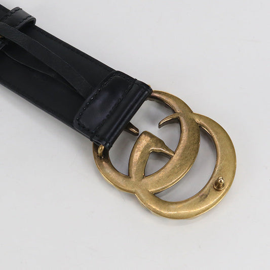 GUCCI 476341 belt GG Marmont Crystal Rhinestone leather black mens