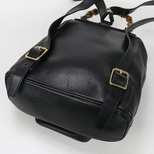 GUCCI 003 2034 0030 mini backpack Bamboo leather black Women